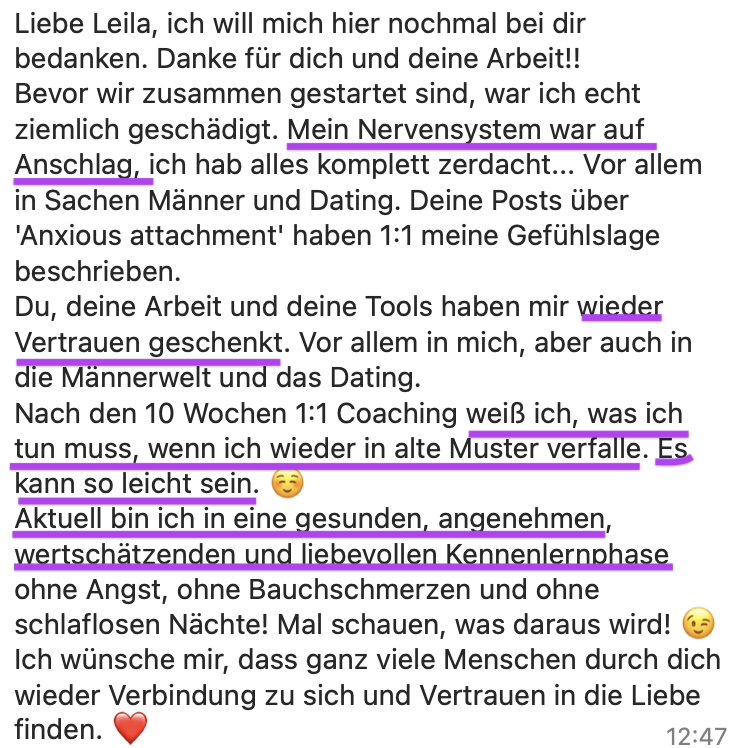 Ich bin voller Vertrauen in einer neuen Kennenlernphase